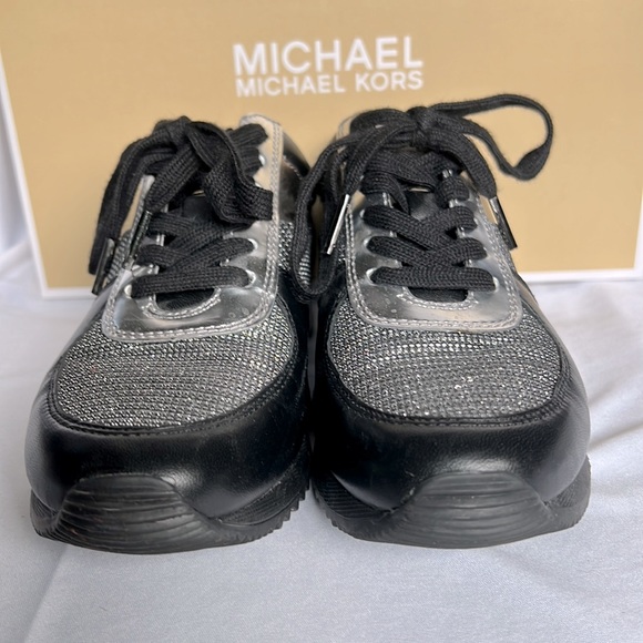 NWT Michael Kors Chrome and Silver and black sneakers - Picture 5 of 6
